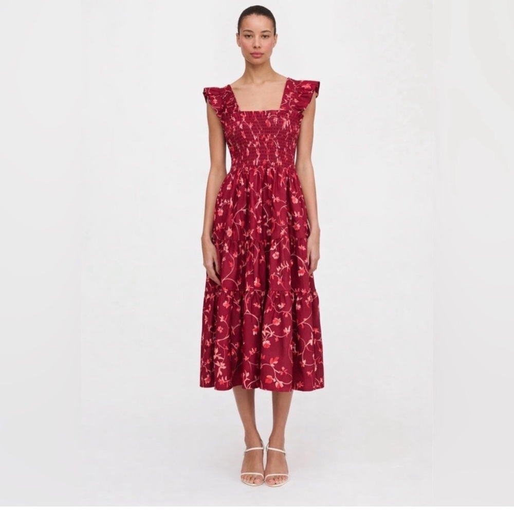 NWT hill house Ellie nap dress in burgundy floral